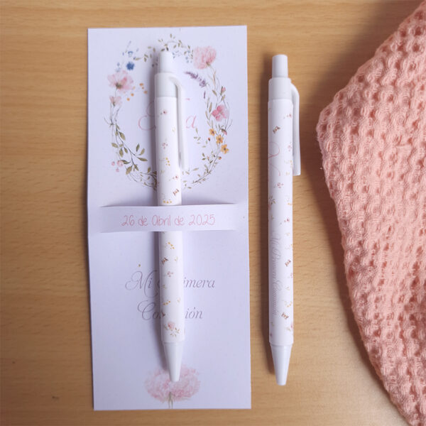 Bolígrafo personalizado con el diseño libélula para primera comunión