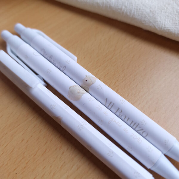 detalles del bolígrafo personalizado del bautizo diseño pequeño conejo