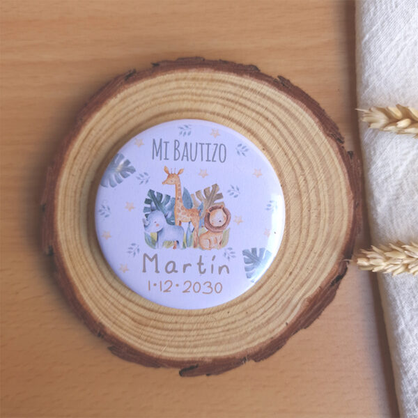 Diseño safari del imán personalizado para bautizo