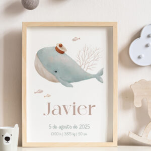 Lámina infantil personalizada diseño Ballena