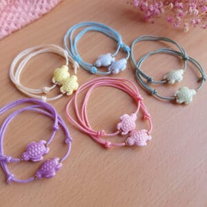 Pulseras personalizadas tortuga para bautizo o comunión
