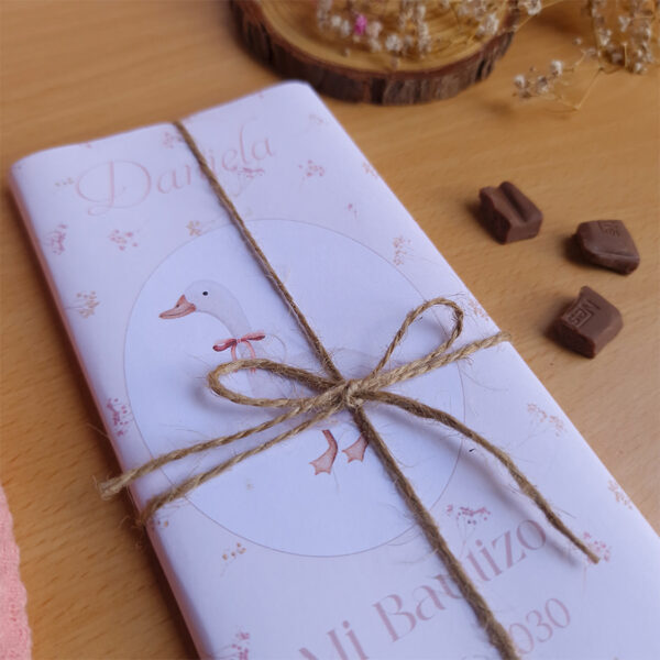 Tableta de chocolate personalizada bautizo diseño Pequeña Patita, Nestlé