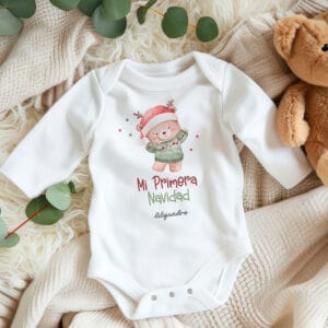 Body personalizado navideño con el diseño osito
