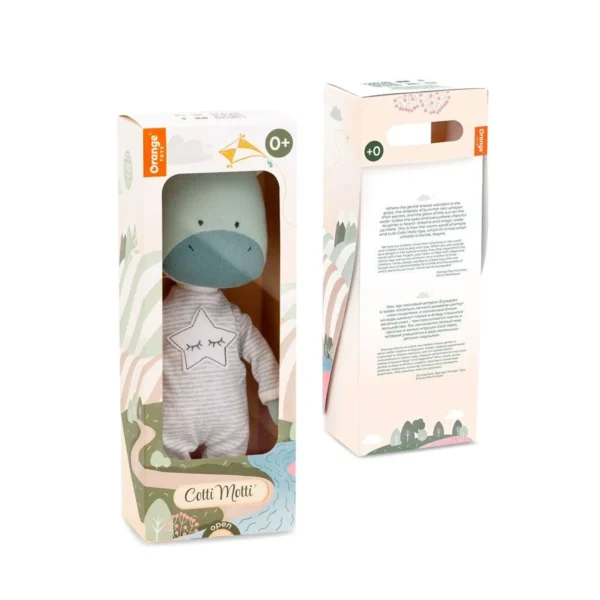 Peluche Andy el Dragón presentado en caja decorativa de regalo