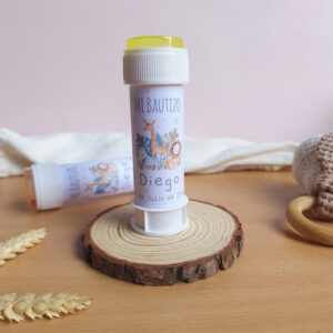 Pompero personalizado para bautizo diseño Safari
