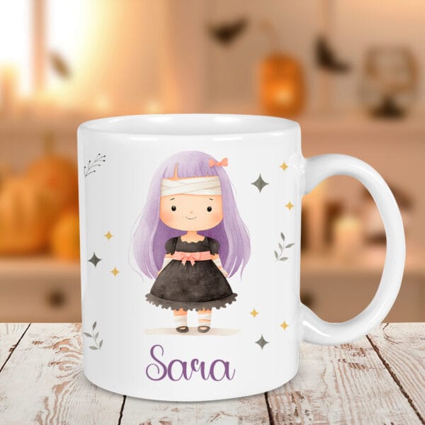 Taza de cerámica personalizada halloween niña