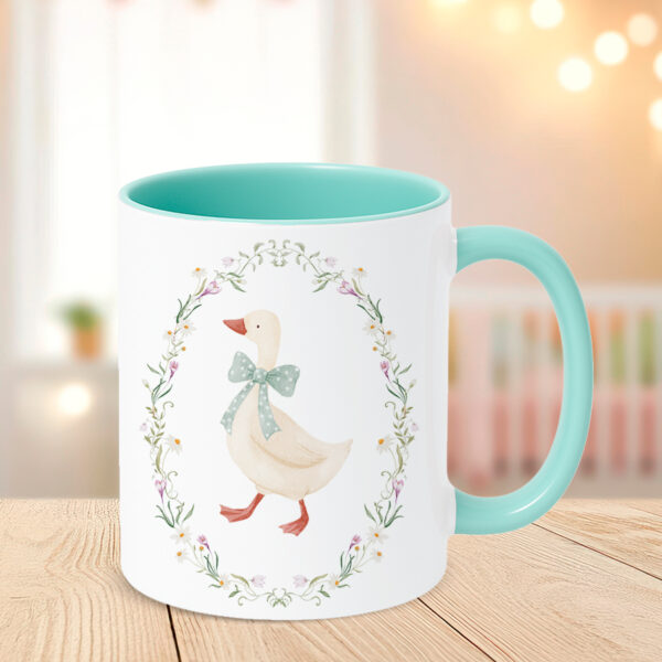 Taza personalizada Oca con el interior y el asa en verde mint